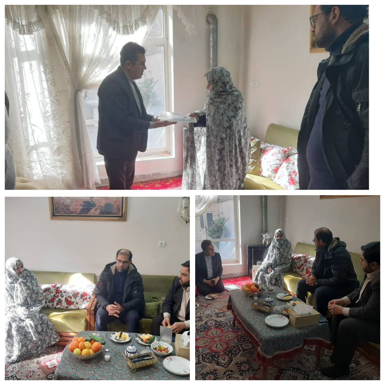 ادای احترام مدیران منطقه ۱۰ ،به خانواده معزز شهید احمد تقی زاده