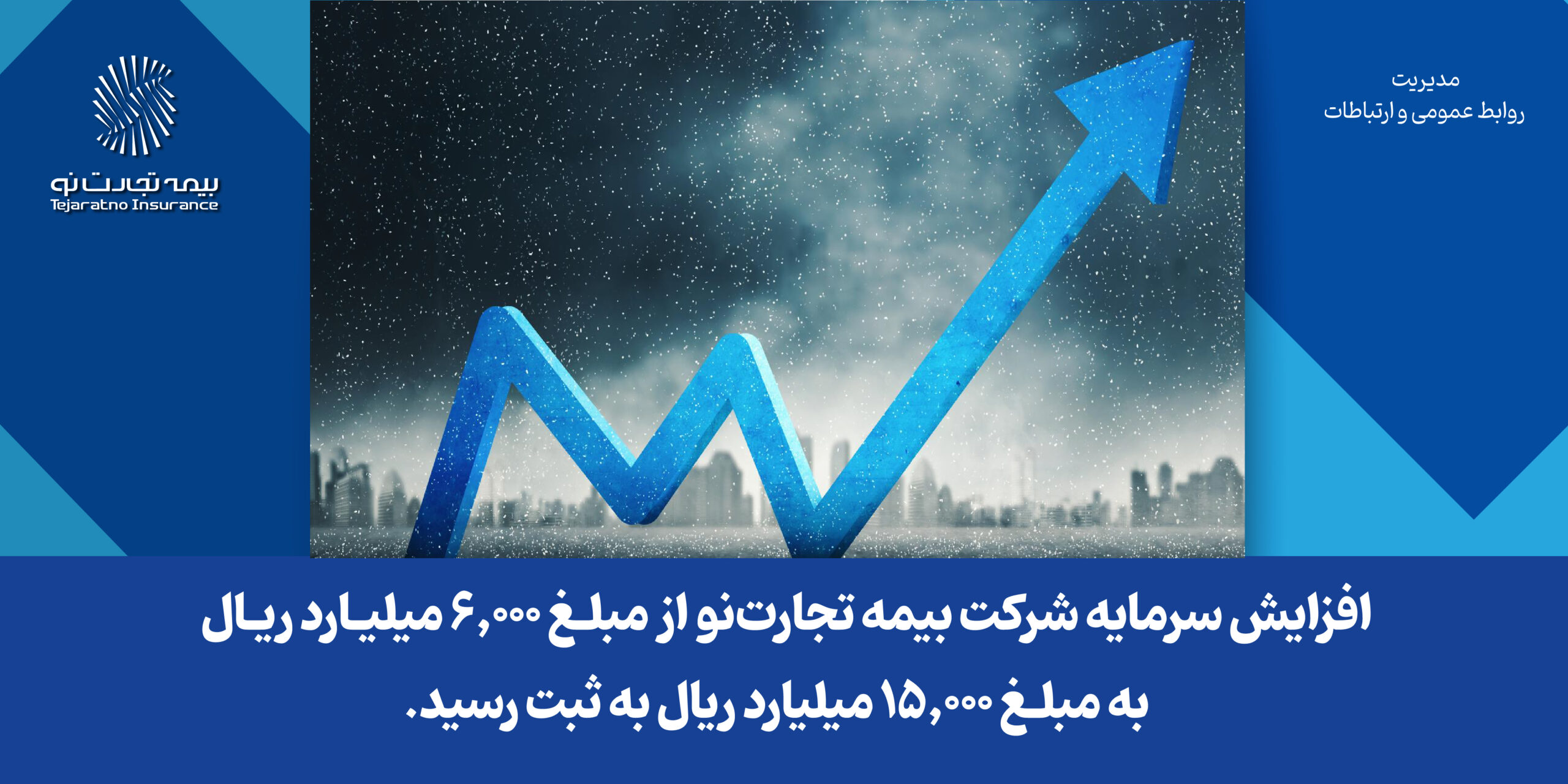 افزایش سرمایه شرکت بیمه تجارت‌نو از مبلغ 6,000 میلیارد ریال به مبلغ 15,000 میلیارد ریال به ثبت رسید